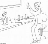 Scientist At Work coloring Page sketch template