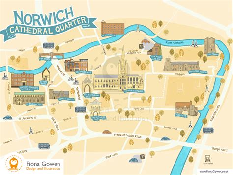 Norwich Cathedral Quarter Map on Behance