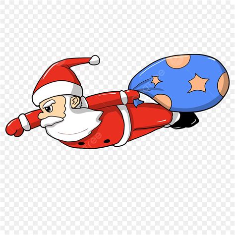 Santa Flying Clipart Transparent PNG Hd, Flying Santa Santa Illustrator Cartoon Santa Red ...