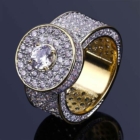 2020 Classic Big Gold Plated Rings Jewelry Luxury Exquisite Men'S Cluster Rings Wholesale ...