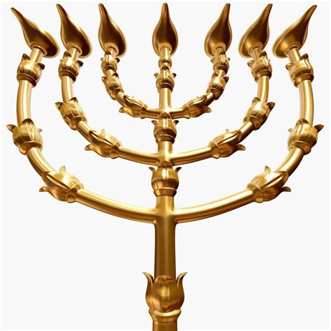 golden lampstand menorah 3d max