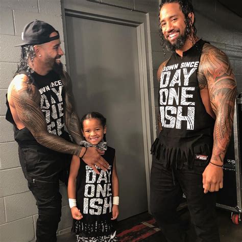 WWE Superstars Jimmy Uso (Jonathan Fatu) with his twin brother Jey Uso ...