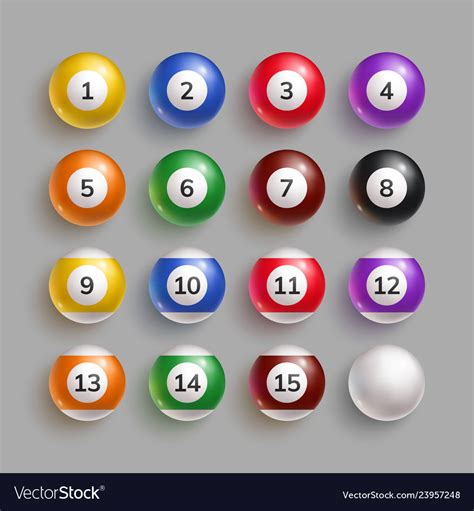 Colorful billiard balls with numbers Royalty Free Vector