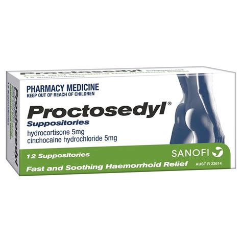 Buy Proctosedyl Haemorrhoids Relief Suppositories 12 Pack Online at ...