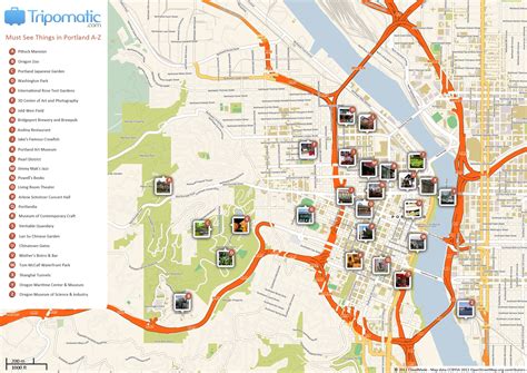 Portland Printable Tourist Map | Usa travel map, Portland map, Tourist map