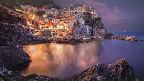 Manarola Night Italy Wallpapers - Wallpaper Cave