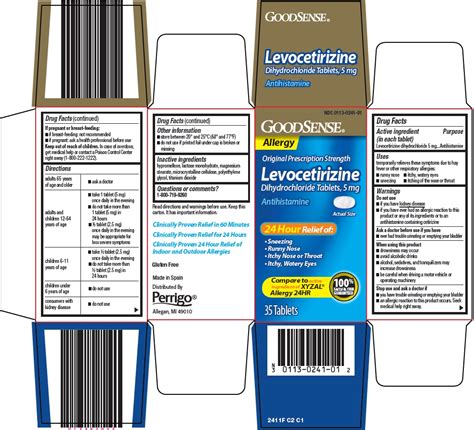 DailyMed - GOOD SENSE LEVOCETIRIZINE- levocetirizine dihydrochloride ...