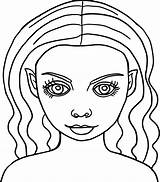 Elf Girl Face Line Art Coloring Page  Openclipart sketch template