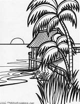 Sunset Coloring Pages At GetDrawings  Free Download sketch template