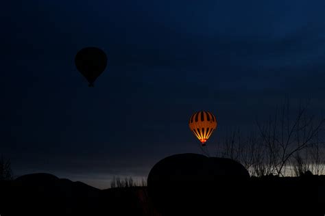 A Hot Air Balloon in the Sky at Night · Free Stock Photo