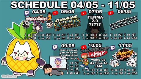 天満 マエミ Tenma Maemi🍶🦊Phase-Connect on Twitter: "🍶🐺こんきつ！This is my schedule ! !🐺🍶 waiting rooms ...