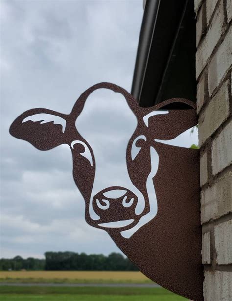 Peek-a-boo Metal Cow Cow Garden Decor Metal Cow Head - Etsy