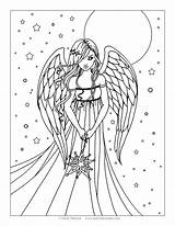 Angel Coloring Page For Teens And Adults Fairy Pages  sketch template