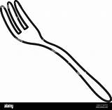 Thanksgiving Fork Isolated Coloring Page For Kids Stock Vector Image  sketch template