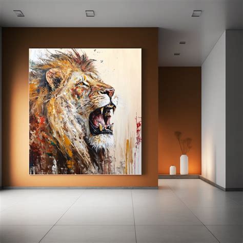 Lion Abstract Wall Art Canvas Lion Wall Art Lion Canvas Wall - Etsy