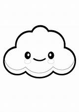 Cute Cloud Coloring Page sketch template