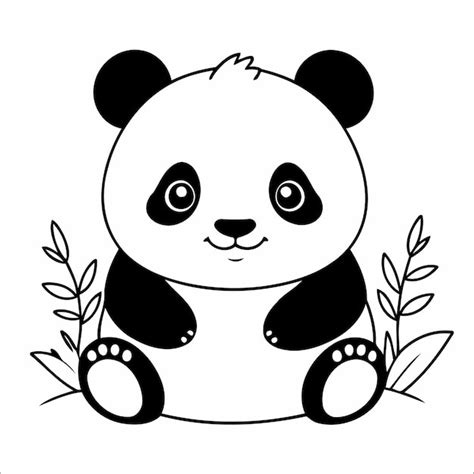 Premium Vector | Panda Coloring Page Drawing For Kids