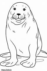 Leopard Seal Cartoon coloring page sketch template