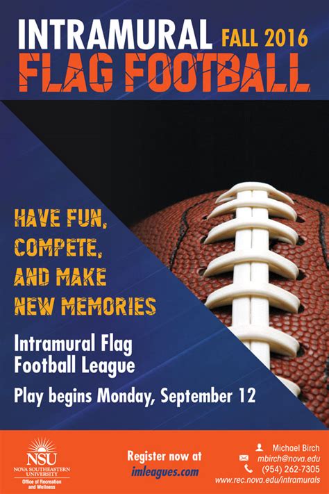 Intramural Flag Football is starting this September 12 – NSU SharkFINS