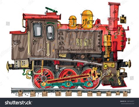 Steam Locomotive Cartoon Stock Vector 108764957 - Shutterstock