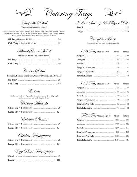 catering-menu - Hank's Italian Restaurant