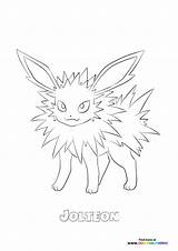 135 Jolteon  Coloring Pages For Kids sketch template
