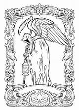 Premium Vector  Angel Of death coloring Page sketch template
