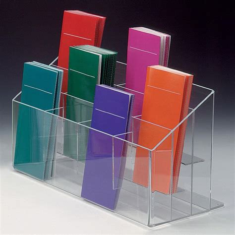 4-Tiered Acrylic Brochure Holder for Tabletops, 12 Pockets Fit 4 x 9 ...