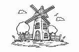 Mill For Kids Coloring Book Or Page Stock Illustration  sketch template