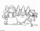 Winter Scene 3 coloring Page sketch template