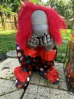 Rare Spirit Halloween Decor Creepy Face Ripper Clown Prop Animatronic ...