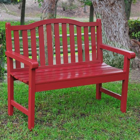 Front Porch? Shine Company Belfort Garden Bench - Cherry Red $179.98 | Garden bench, Wooden ...