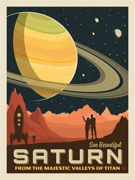 Anderson Design Group – Space Travel – Saturn: From The Valleys Of Titan | Space travel posters ...