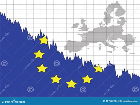 The European Union Economy is Going Down Stock Vector - Illustration of chart, europe: 127670294