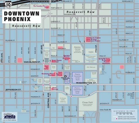 a map of downtown and the surrounding area