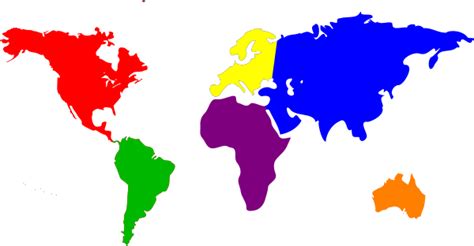 Solid Color Continents Clip Art at Clker.com - vector clip art online, royalty free & public domain