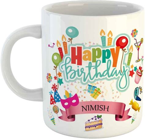 Impresion Happy Birthday Nimish Coffee Cup Best Birthday Gift for Kids, Name -Nimish Ceramic ...