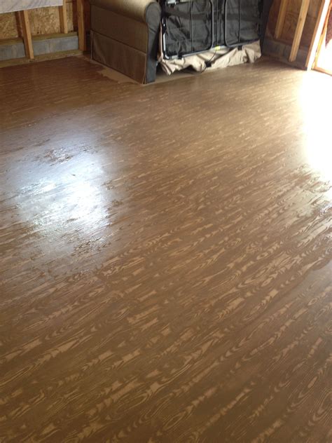 Concrete floor painted to look like a wood floor brown | Painted ...