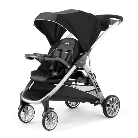 Chicco BravoFor2 Standing/Sitting Double Stroller - Iron (Black/Grey) - Walmart.com