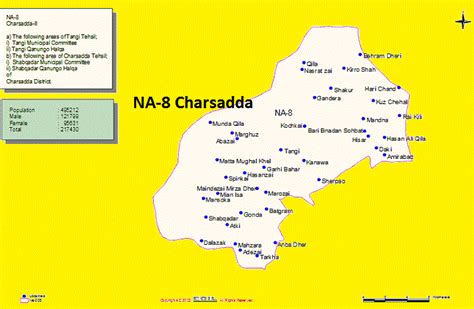 NA 8 Charsadda Constituency/Halqa Area Map این اے 8 چارسدہ