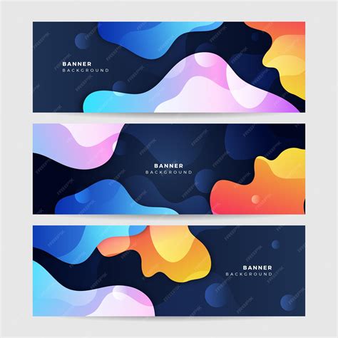 Premium Vector | Abstract colorful wave banner design template colorful tech web banner with ...