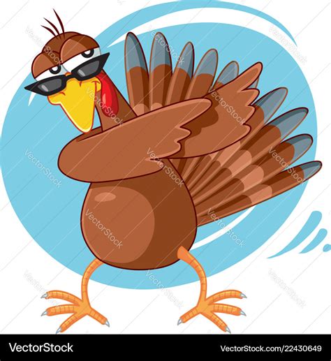 Funny turkey ready for celebration cartoon Vector Image