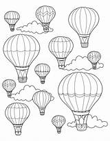 Printable Hot Air Balloon Coloring Page / Digital Download Festival  sketch template