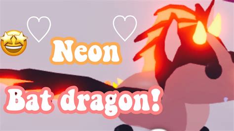 I GOT A NEON BAT DRAGON!/Adopt me - YouTube