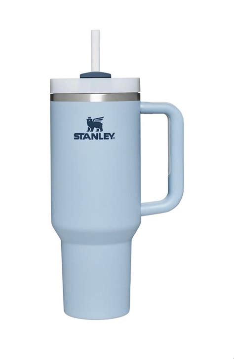 the stanley travel mug is light blue