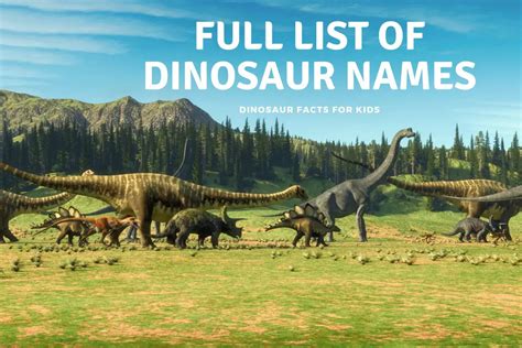 List Of Dinosaur Names - Dinosaur Facts For Kids