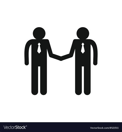 Two men shaking hands icon simple style Royalty Free Vector