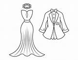 Printable Prom Dress And Tuxedo Coloring Page sketch template