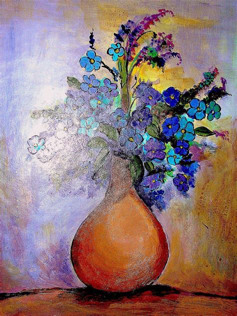 Flower vase - acrylic on paper | Painting, Flower vases, Art
