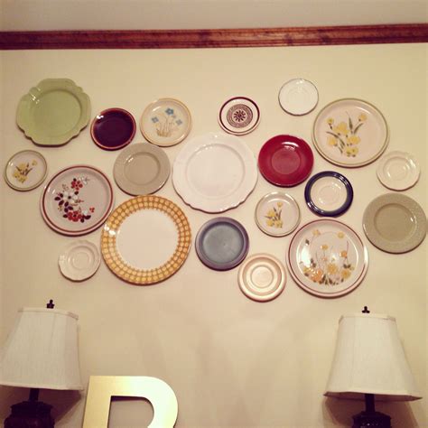 Plate wall display with plates that I collected from thrift stores. | Plate wall display, Plates ...